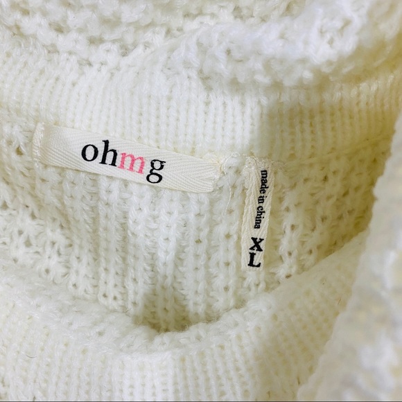 OHMG women’s cowl neck lace design sweater top XL - Picture 2 of 8
